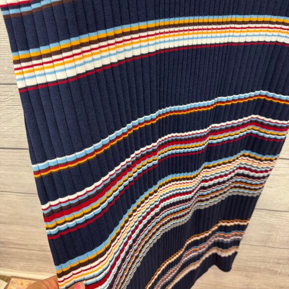 Torrid Plus Size Navy Striped Long Sleeve Crew Column Sweater Dress Size 3X - Picture 4 of 8